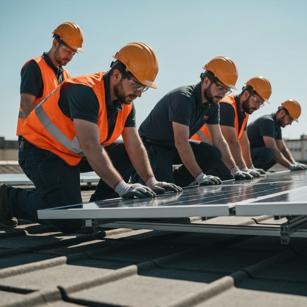 Equipo de instalación de NextGenSun trabajando